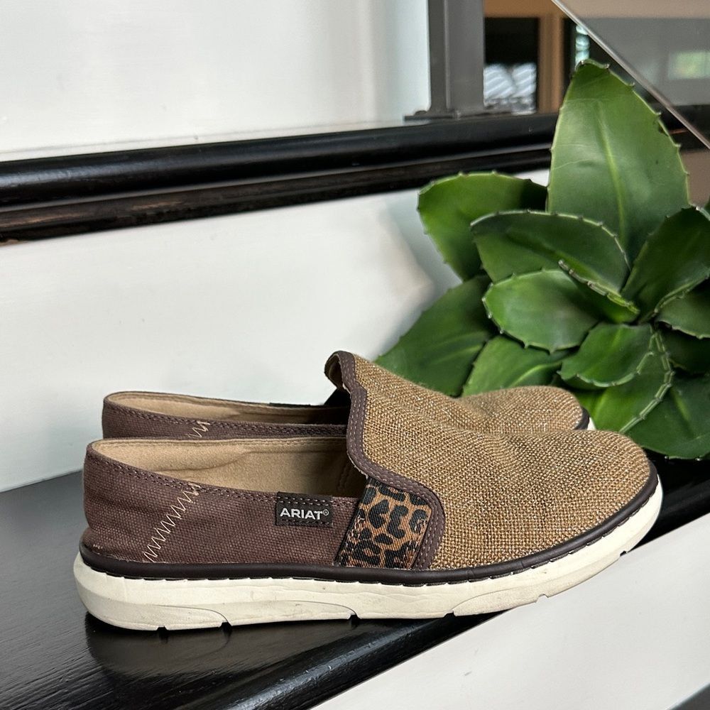 Ariat Women's Brown Slip-On Casual Shoe - Leopard Accent